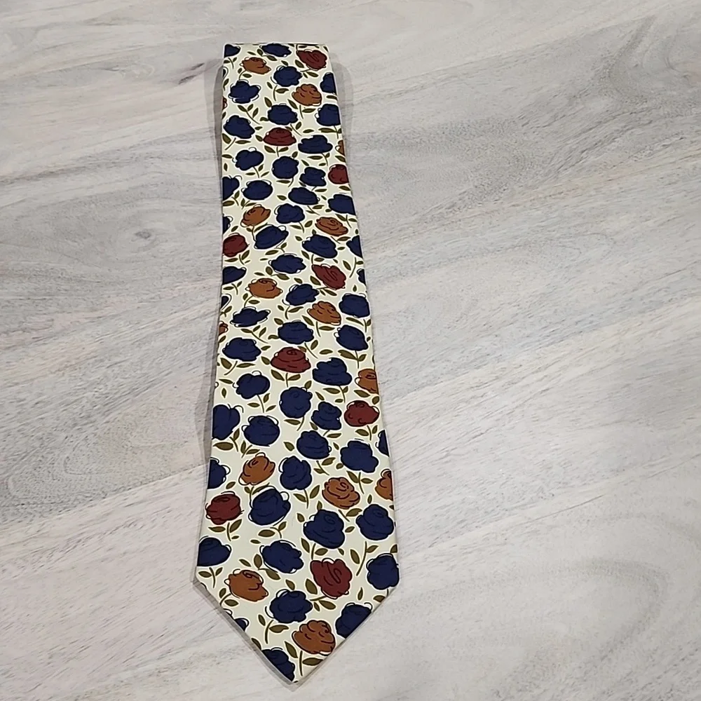 VALENTINO MADE IN ITALY MEN'S ELEGANT TIES BLUE BROWN